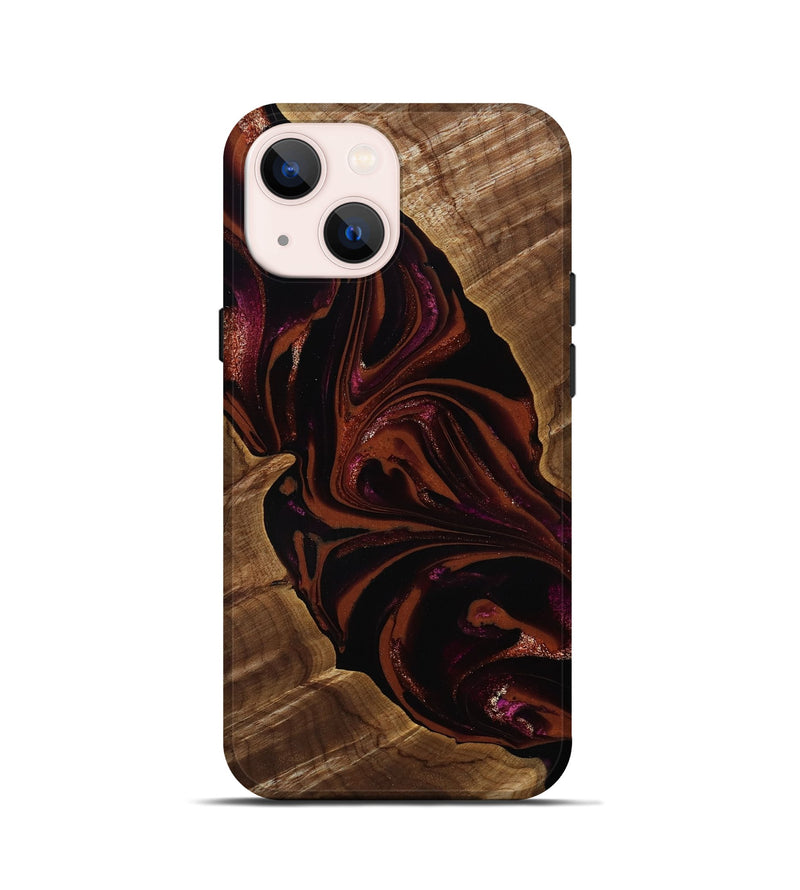 iPhone 13 mini Wood Live Edge Phone Case - Jett (Red, 808566)