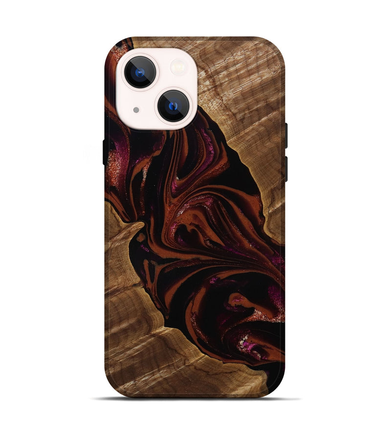 iPhone 14 Wood Live Edge Phone Case - Jett (Red, 808566)