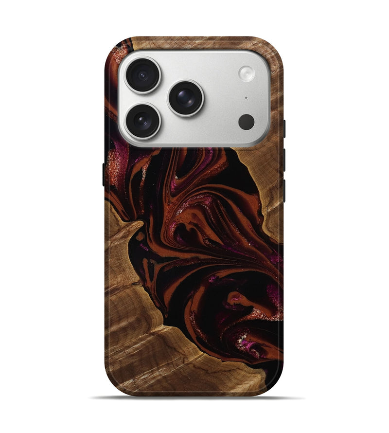 iPhone 17 Pro Wood Live Edge Phone Case - Jett (Red, 808566)