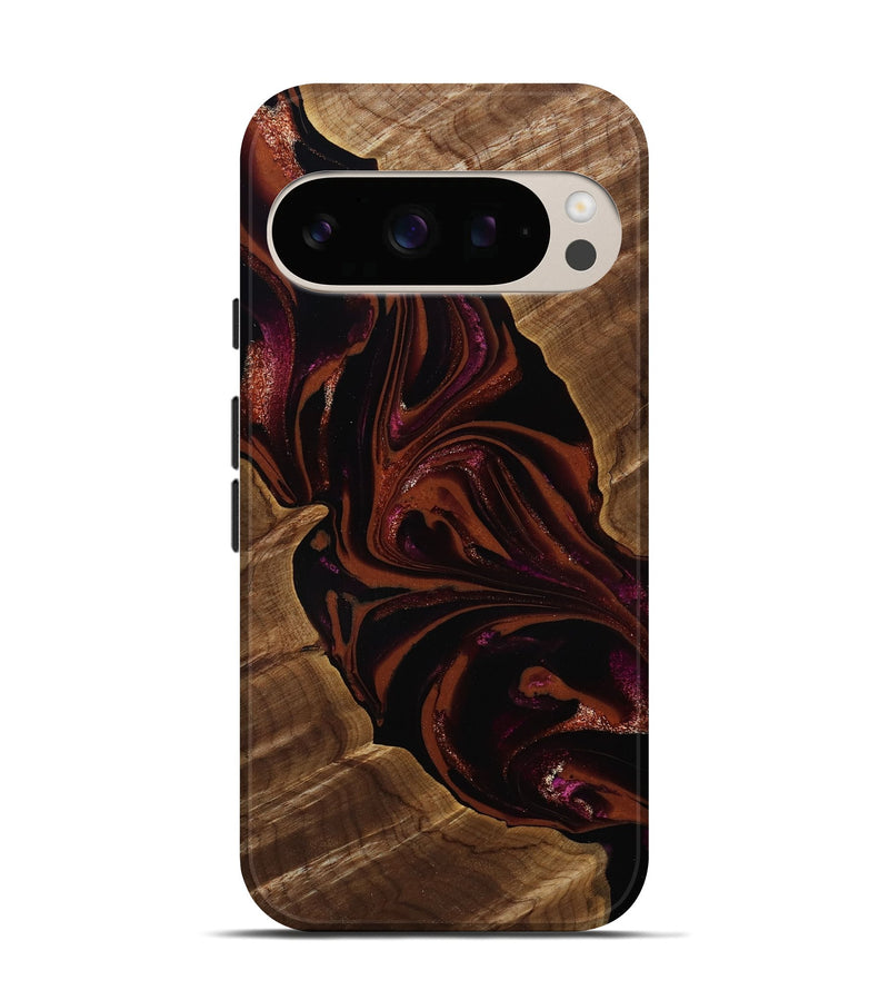 Pixel 10 Wood Live Edge Phone Case - Jett (Red, 808566)