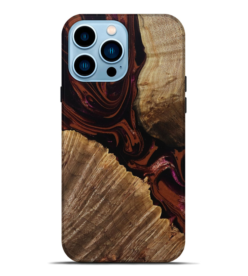 iPhone 14 Pro Max Wood Live Edge Phone Case - Lue (Red, 808567)