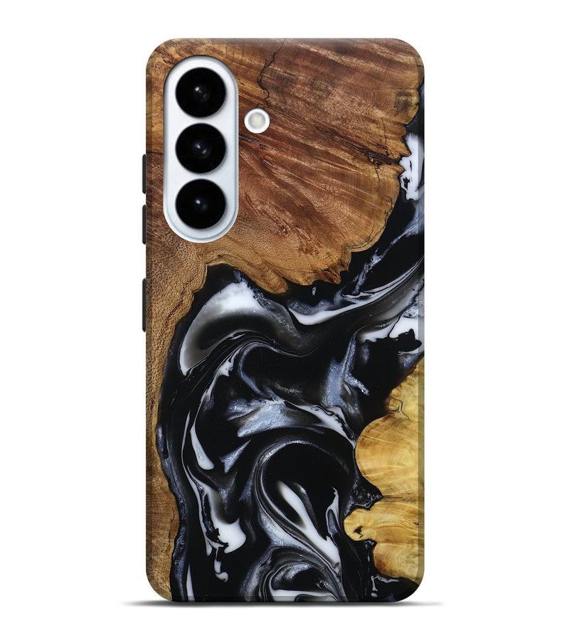 Galaxy S26 Plus Wood Live Edge Phone Case - Gail (Black & White, 808572)