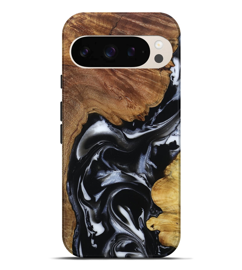 Pixel 10 Pro XL Wood Live Edge Phone Case - Gail (Black & White, 808572)