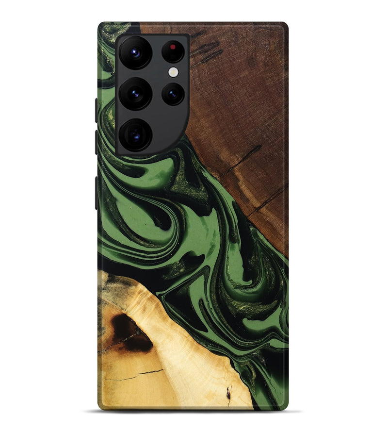 Galaxy S22 Ultra Wood Live Edge Phone Case - Junius (Green, 808573)