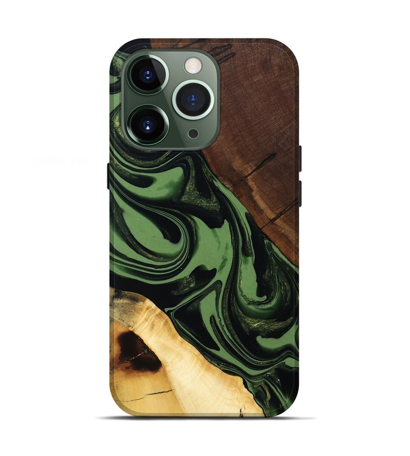 iPhone 13 Pro Wood Live Edge Phone Case - Junius (Green, 808573)