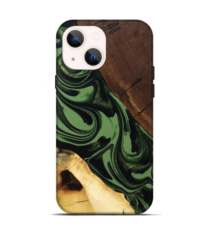 iPhone 14 Wood Live Edge Phone Case - Junius (Green, 808573)