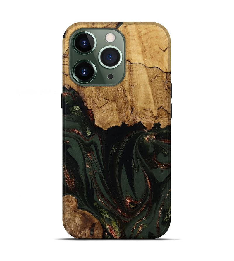 iPhone 13 Pro Wood Live Edge Phone Case - Capri (Green, 808574)