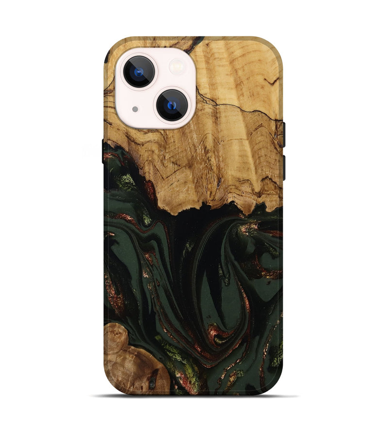 iPhone 14 Wood Live Edge Phone Case - Capri (Green, 808574)
