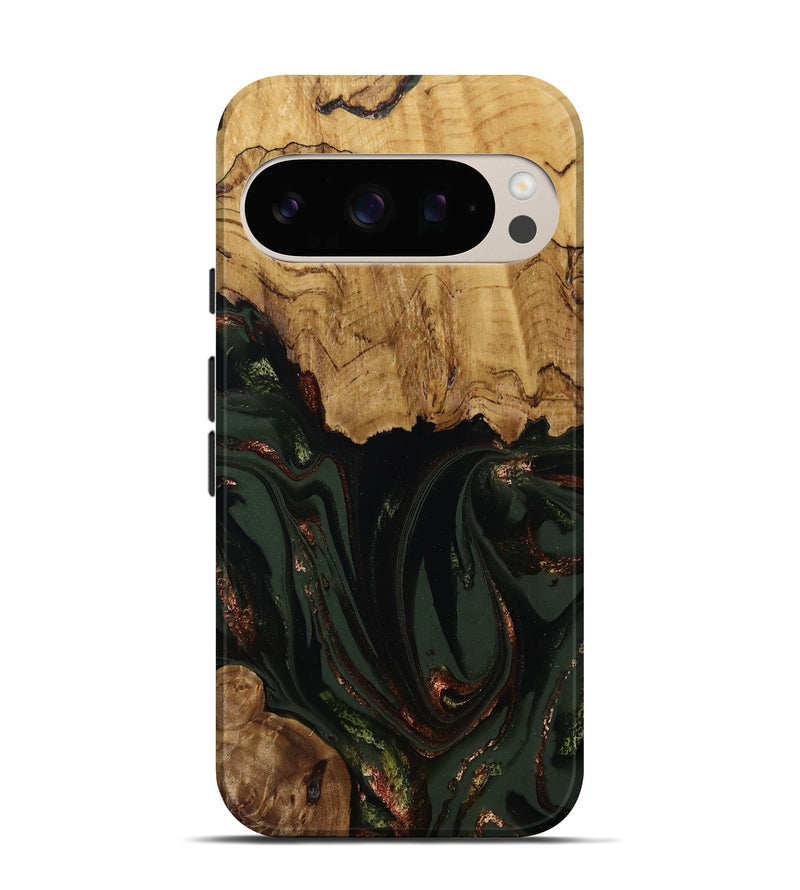 Pixel 10 Wood Live Edge Phone Case - Capri (Green, 808574)