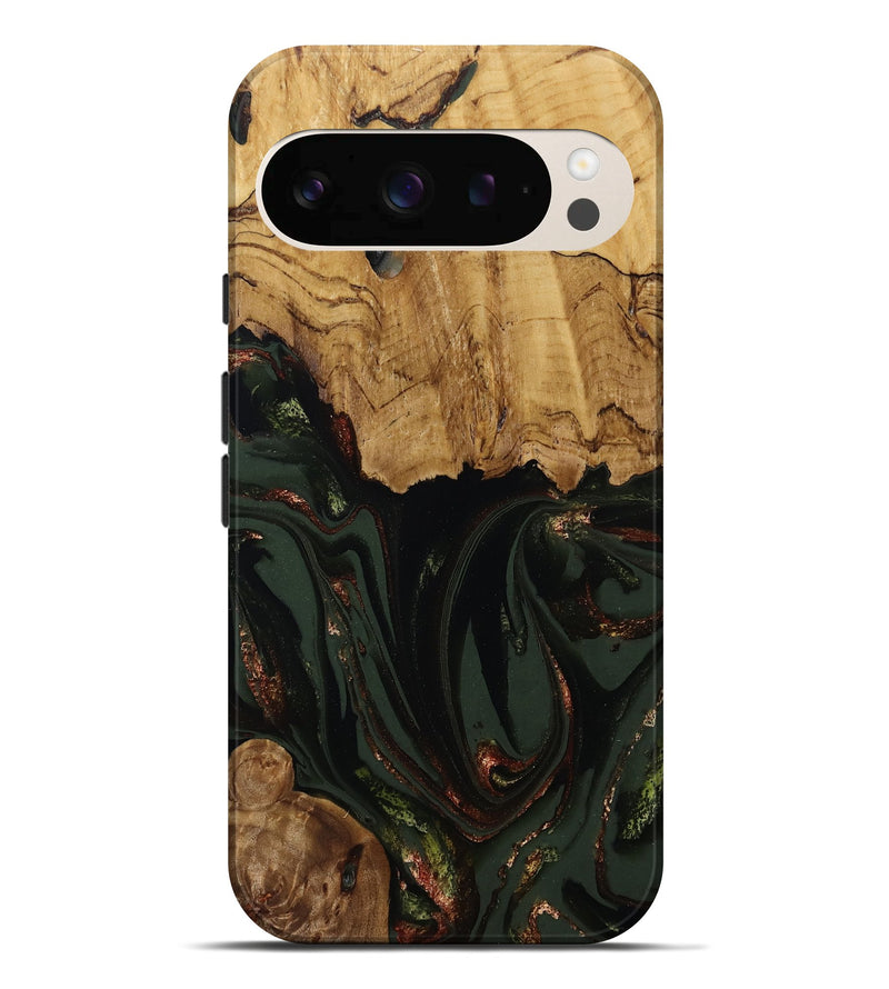 Pixel 10 Pro XL Wood Live Edge Phone Case - Capri (Green, 808574)