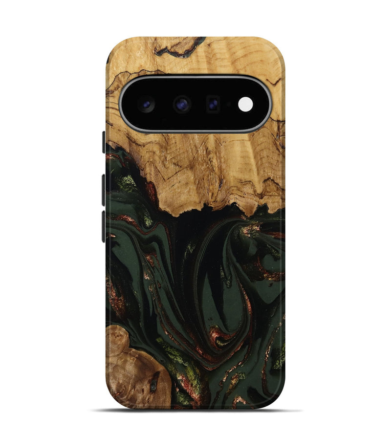 Pixel 11 Wood Live Edge Phone Case - Capri (Green, 808574)