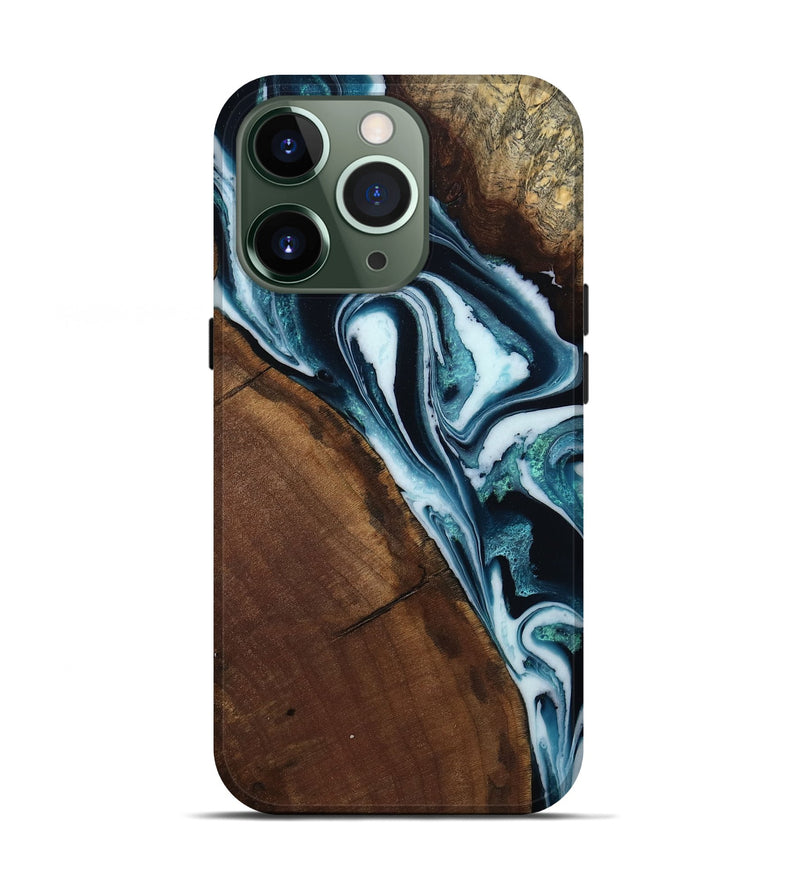 iPhone 13 Pro Wood Live Edge Phone Case - Roselyn (Blue, 808576)