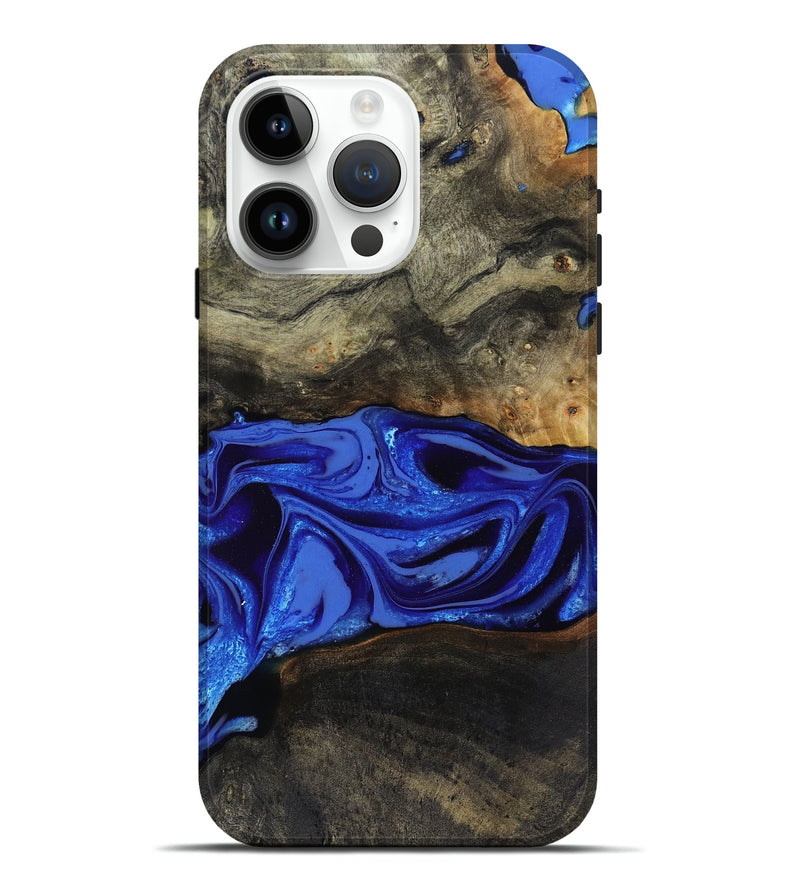 iPhone 15 Pro Max Wood Live Edge Phone Case - Braden (Blue, 808580)