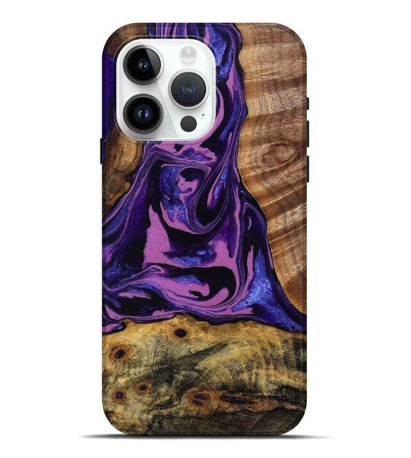 iPhone 15 Pro Max Wood Live Edge Phone Case - Carlos (Purple, 808585)