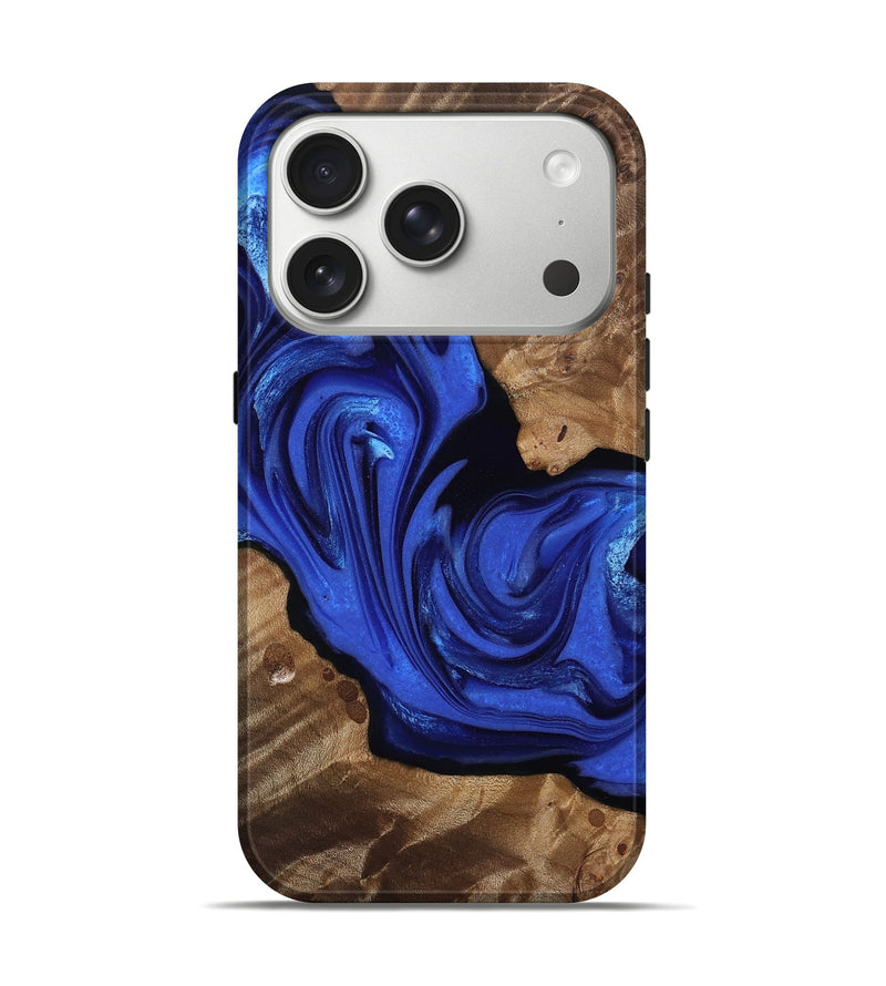 iPhone 17 Pro Wood Live Edge Phone Case - Lorelei (Blue, 808602)