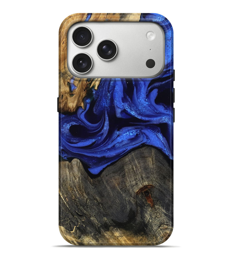 iPhone 17 Pro Max Wood Live Edge Phone Case - Ferne (Blue, 808616)