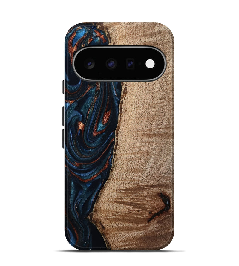 Pixel 11 Wood Live Edge Phone Case - Calvin (Teal & Gold, 808625)