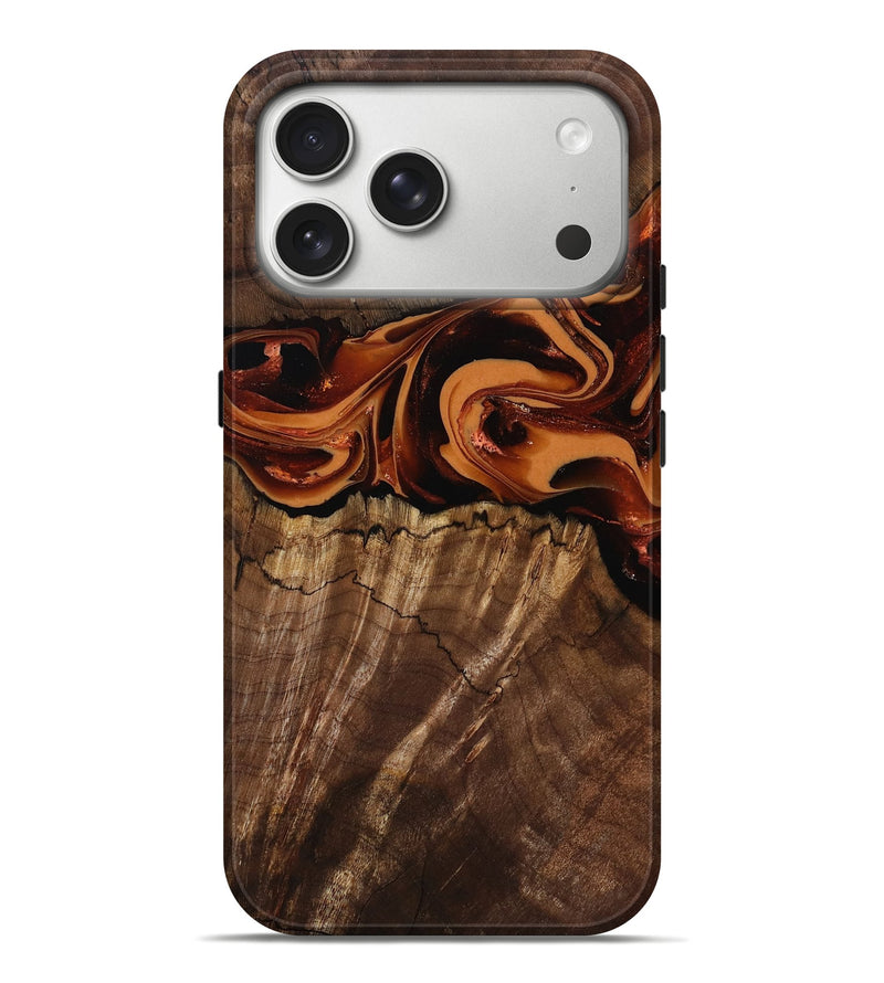 iPhone 17 Pro Max Wood Live Edge Phone Case - Terry (Red, 808629)
