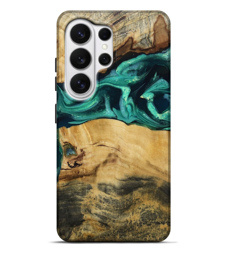 Galaxy S26 Ultra Wood Live Edge Phone Case - Hellen (Green, 808630)