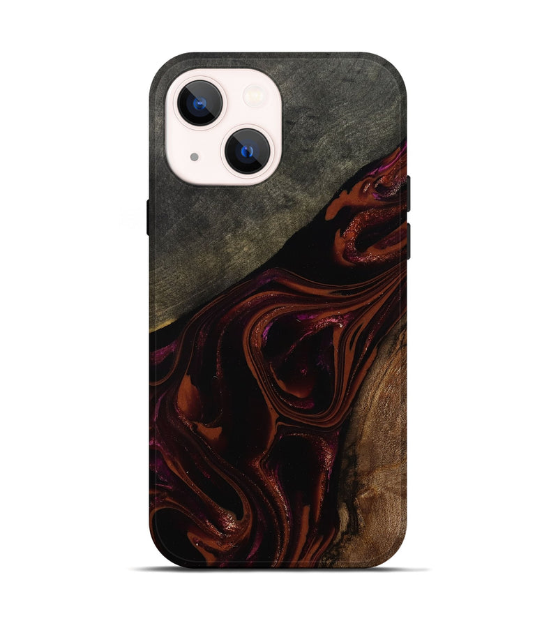iPhone 14 Wood Live Edge Phone Case - Hassan (Red, 808631)