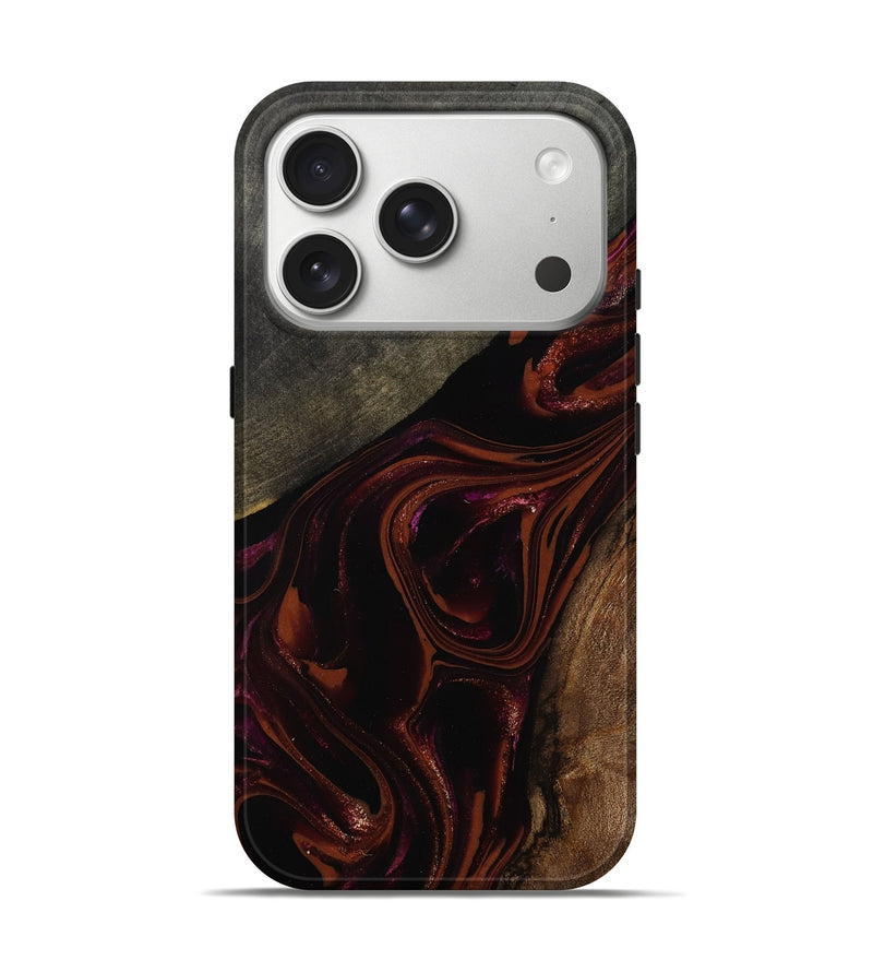 iPhone 17 Pro Wood Live Edge Phone Case - Hassan (Red, 808631)