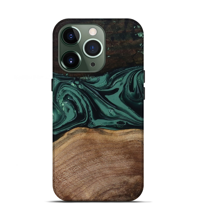 iPhone 13 Pro Wood Live Edge Phone Case - Shauna (Green, 808636)