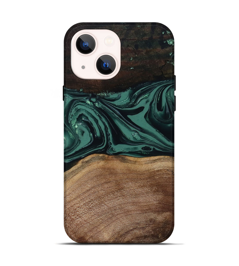 iPhone 14 Wood Live Edge Phone Case - Shauna (Green, 808636)