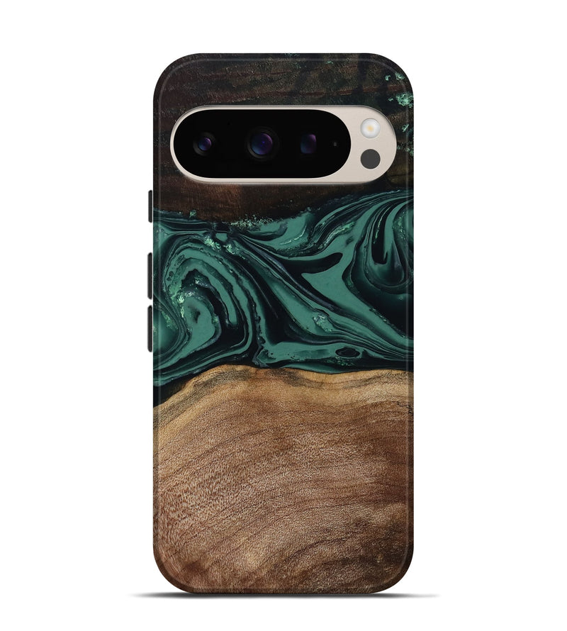 Pixel 9 Pro Wood Live Edge Phone Case - Shauna (Green, 808636)