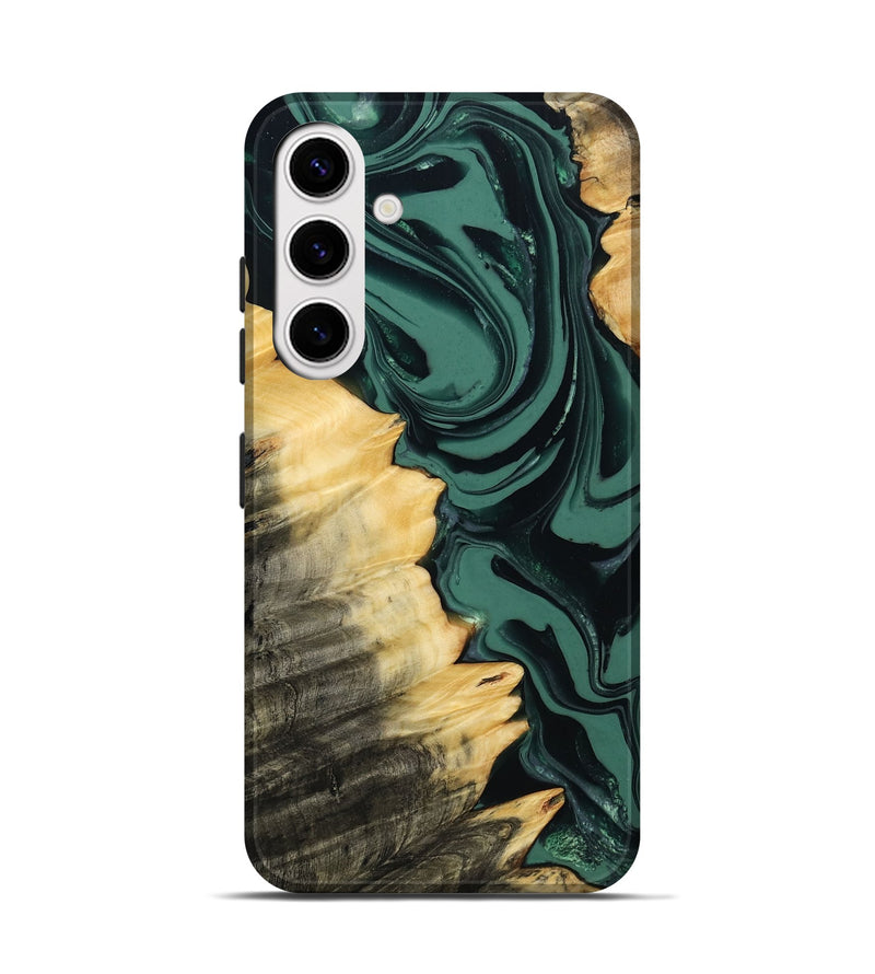Galaxy S25 Wood Live Edge Phone Case - Shianne (Green, 808644)