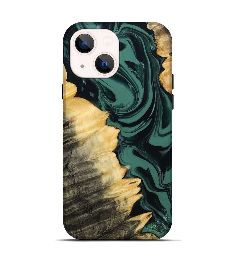 iPhone 14 Wood Live Edge Phone Case - Shianne (Green, 808644)