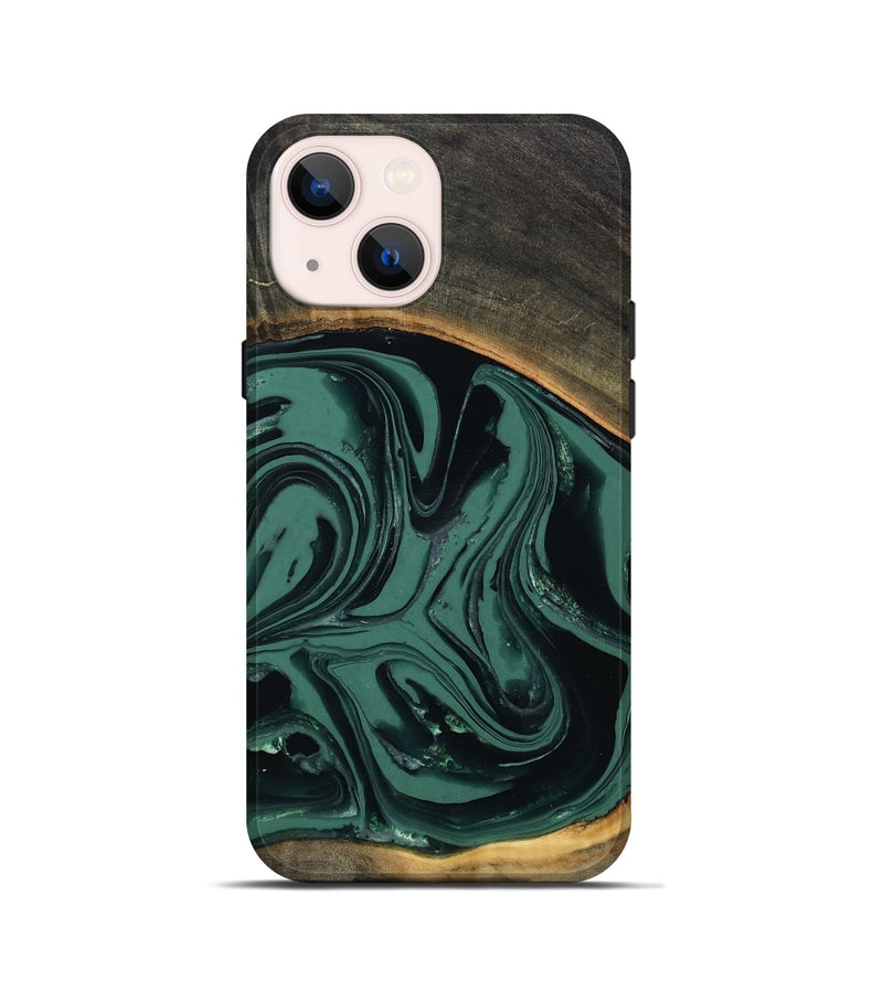iPhone 13 mini Wood Live Edge Phone Case - Zen (Green, 808645)