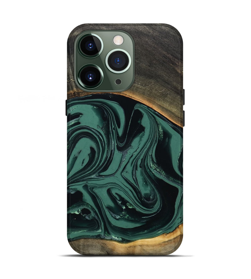 iPhone 13 Pro Wood Live Edge Phone Case - Zen (Green, 808645)