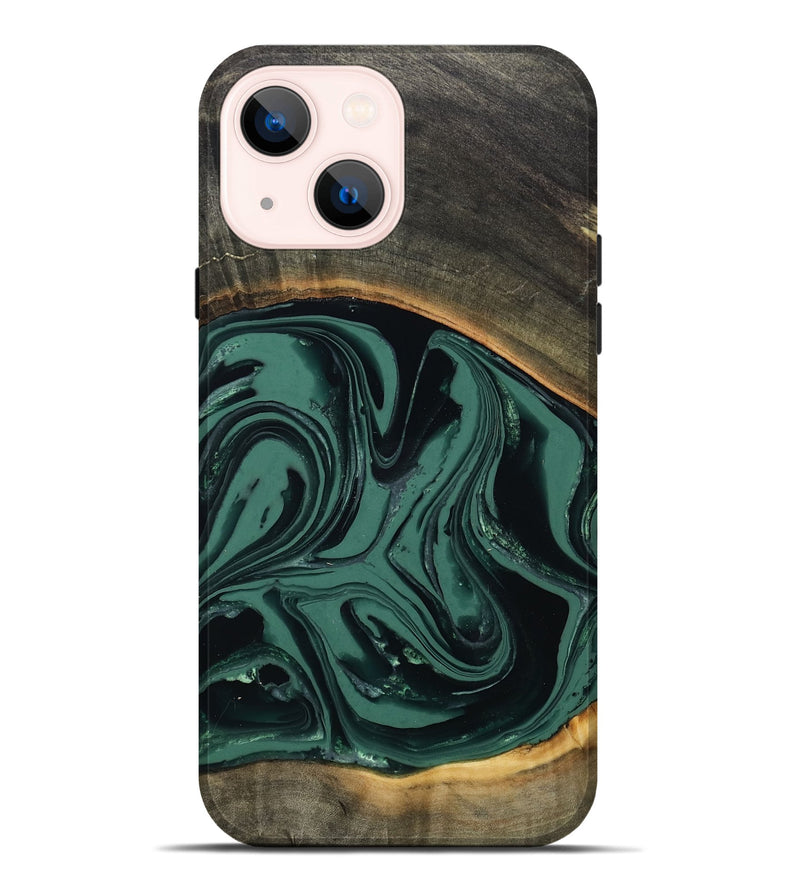 iPhone 14 Plus Wood Live Edge Phone Case - Zen (Green, 808645)