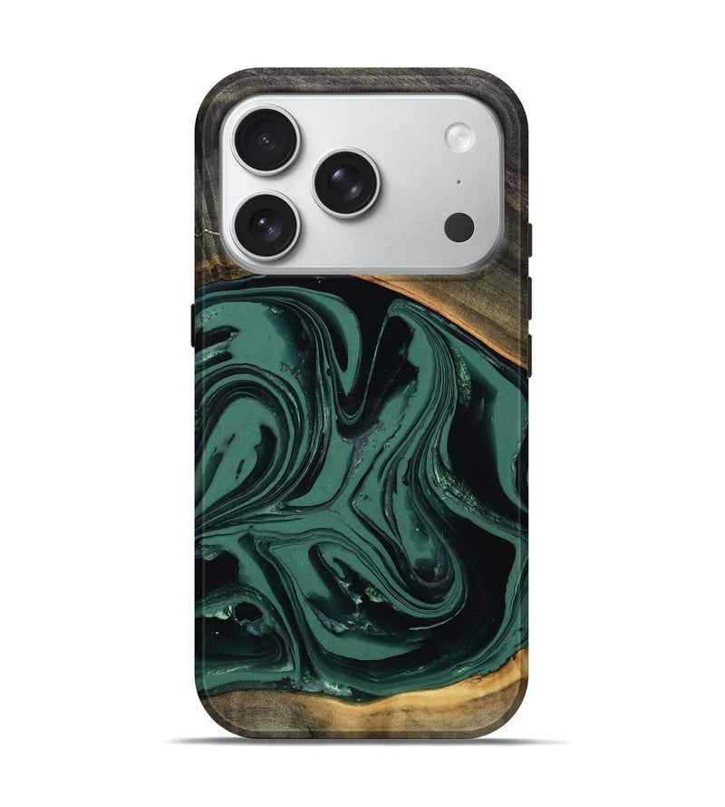 iPhone 18 Pro Wood Live Edge Phone Case - Zen (Green, 808645)