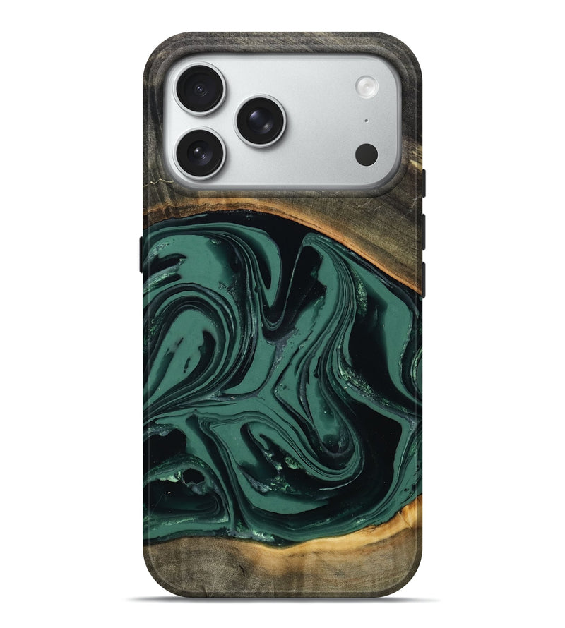 iPhone 18 Pro Max Wood Live Edge Phone Case - Zen (Green, 808645)