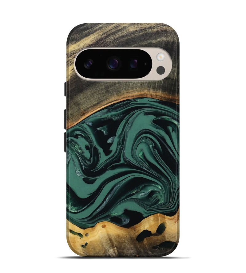 Pixel 10 Wood Live Edge Phone Case - Azael (Green, 808647)