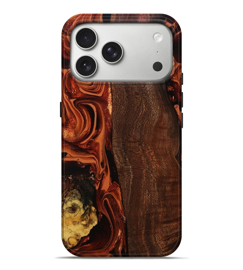 iPhone 17 Pro Max Wood Live Edge Phone Case - Elyssa (Red, 808648)
