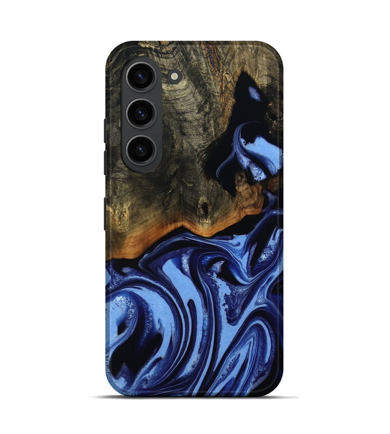 Galaxy S23 Wood Live Edge Phone Case - Alvin (Blue, 808651)