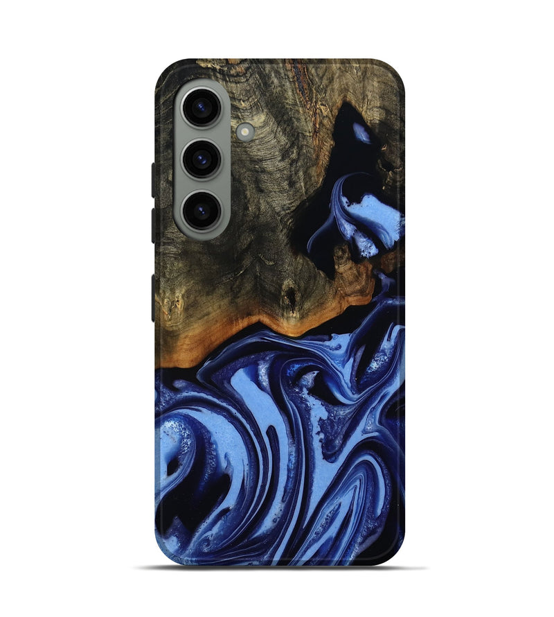 Galaxy S24 Wood Live Edge Phone Case - Alvin (Blue, 808651)