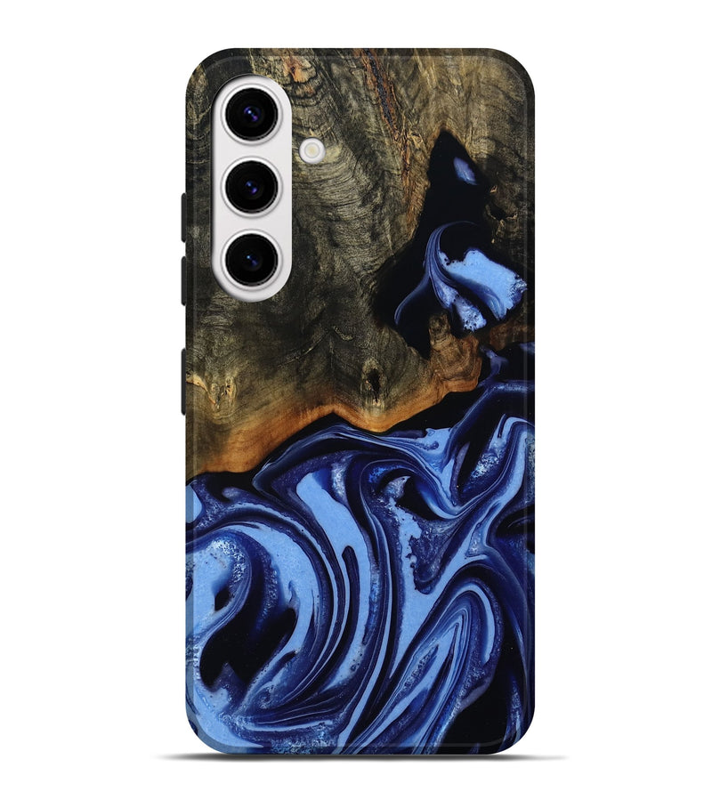 Galaxy S25 Plus Wood Live Edge Phone Case - Alvin (Blue, 808651)