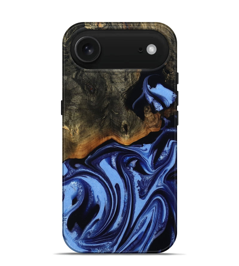 iPhone 17 Air Wood Live Edge Phone Case - Alvin (Blue, 808651)