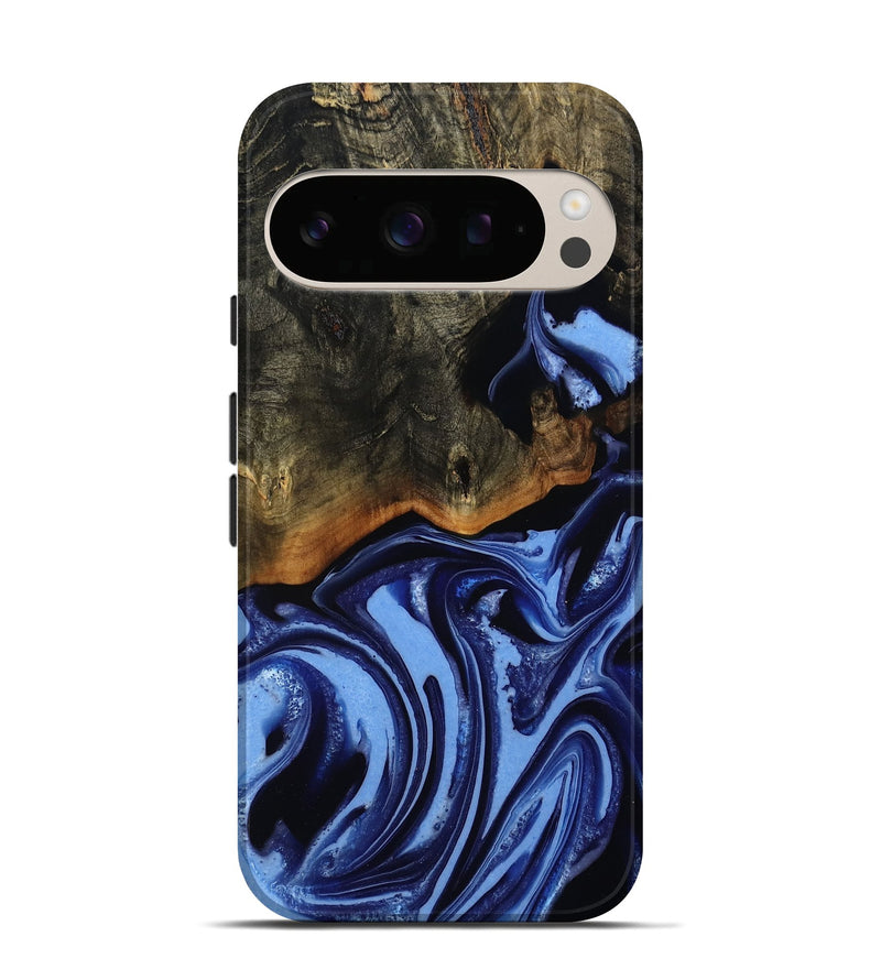 Pixel 10 Pro Wood Live Edge Phone Case - Alvin (Blue, 808651)