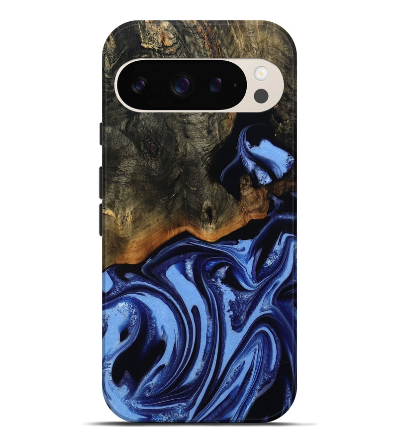 Pixel 9 Pro XL Wood Live Edge Phone Case - Alvin (Blue, 808651)
