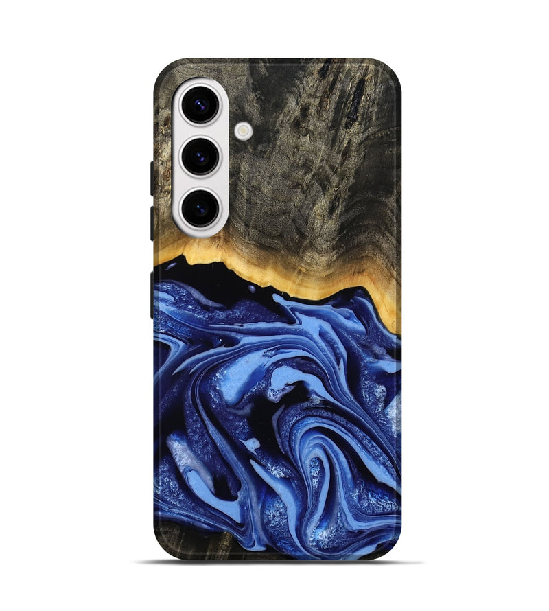Galaxy S25 Wood Live Edge Phone Case - Windy (Blue, 808654)