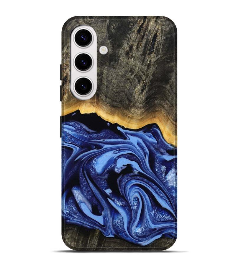 Galaxy S25 Plus Wood Live Edge Phone Case - Windy (Blue, 808654)