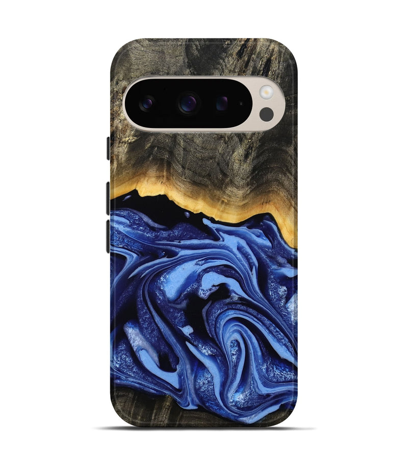 Pixel 9 Pro Wood Live Edge Phone Case - Windy (Blue, 808654)