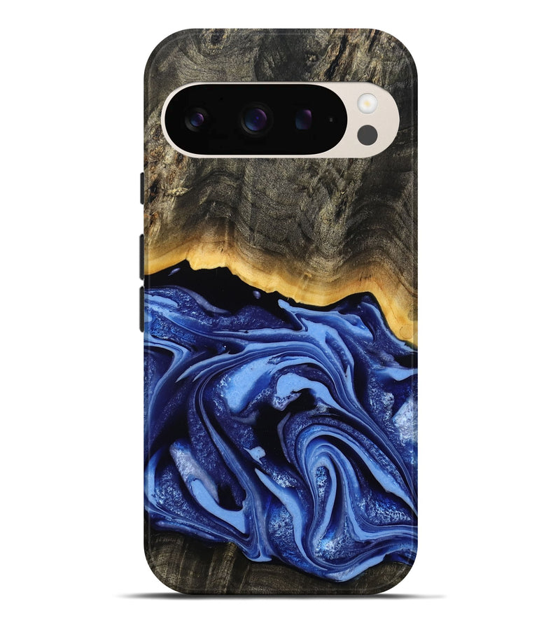 Pixel 9 Pro XL Wood Live Edge Phone Case - Windy (Blue, 808654)