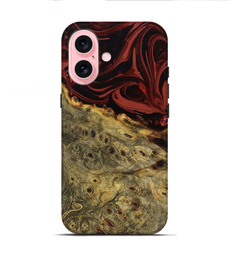 iPhone 16 Wood Live Edge Phone Case - Shelbi (Red, 808656)