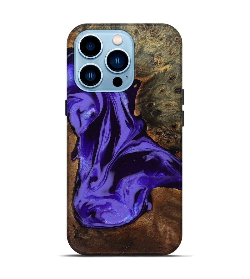 iPhone 14 Pro Wood Live Edge Phone Case - Adell (Purple, 808660)