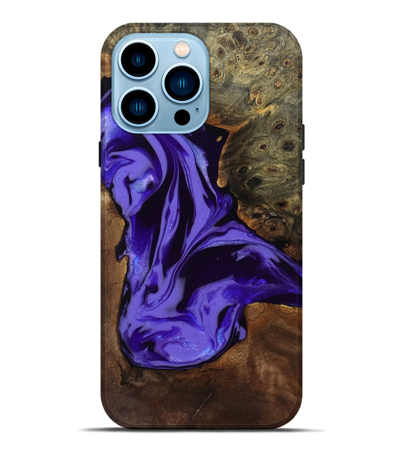 iPhone 14 Pro Max Wood Live Edge Phone Case - Adell (Purple, 808660)